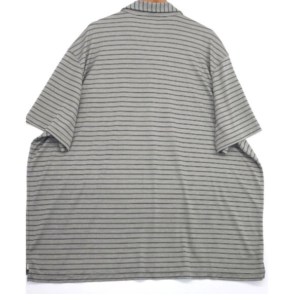 Duluth Trading Co. 3XL Gray Striped Golf Polo Shirt With Zipper Pocket - Picture 9 of 9